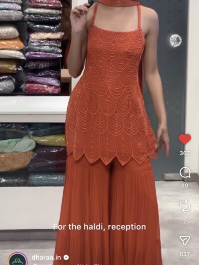 14540215-12AB-4044-8E36-CFE27EA03999 Orange sharara set