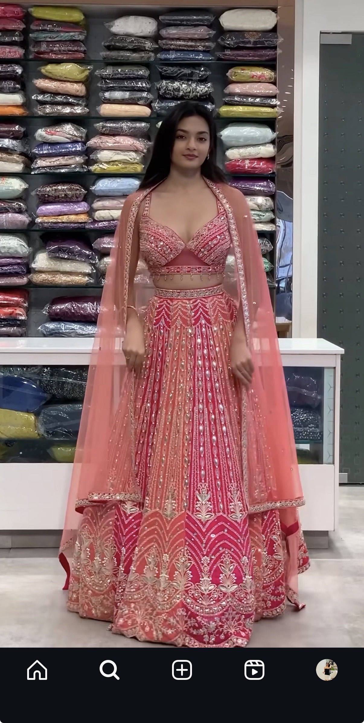 Pink peach lehenga