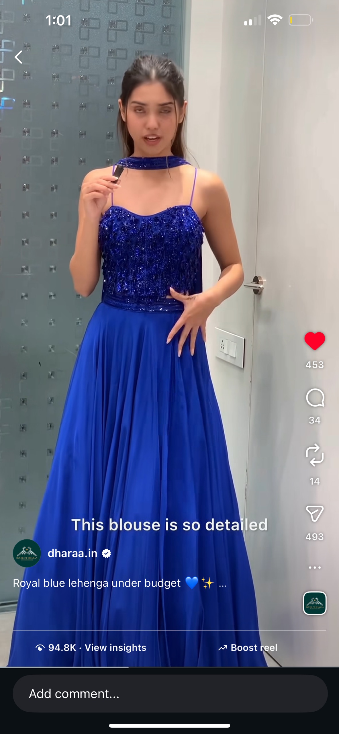 Electric blue Lehenga