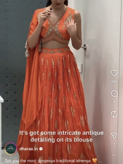 B59CC636-38EB-4892-AF91-6B67A9E6FA34 Orange Lehenga