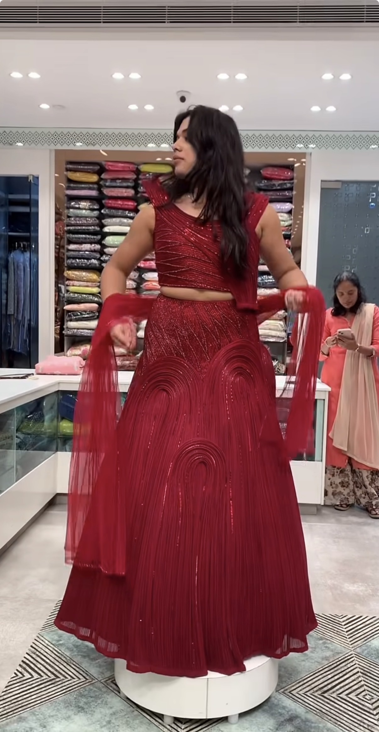 Crimson Embellished Lehenga Set - Image 2