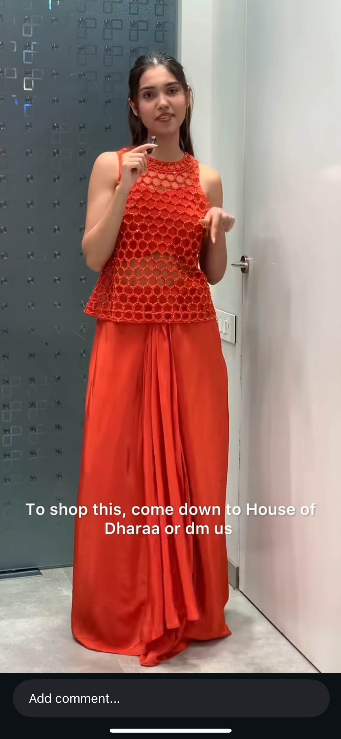 Pink and orange Indo western