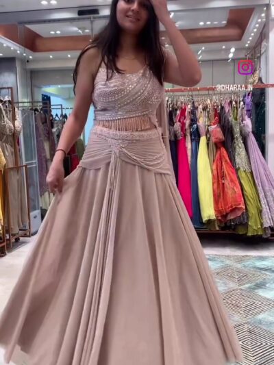 Beaded Draped Skirt Set