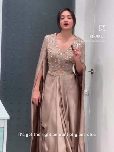 Embellished Cape Dress