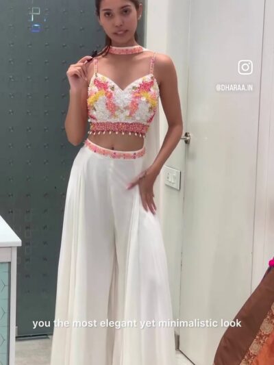 Embellished Crop Top & Palazzo Set