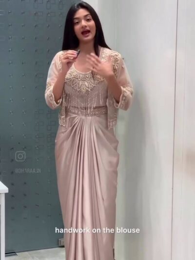 Embellished Jacket Drape Saree