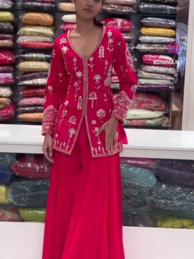 Embellished Pink Sharara Set