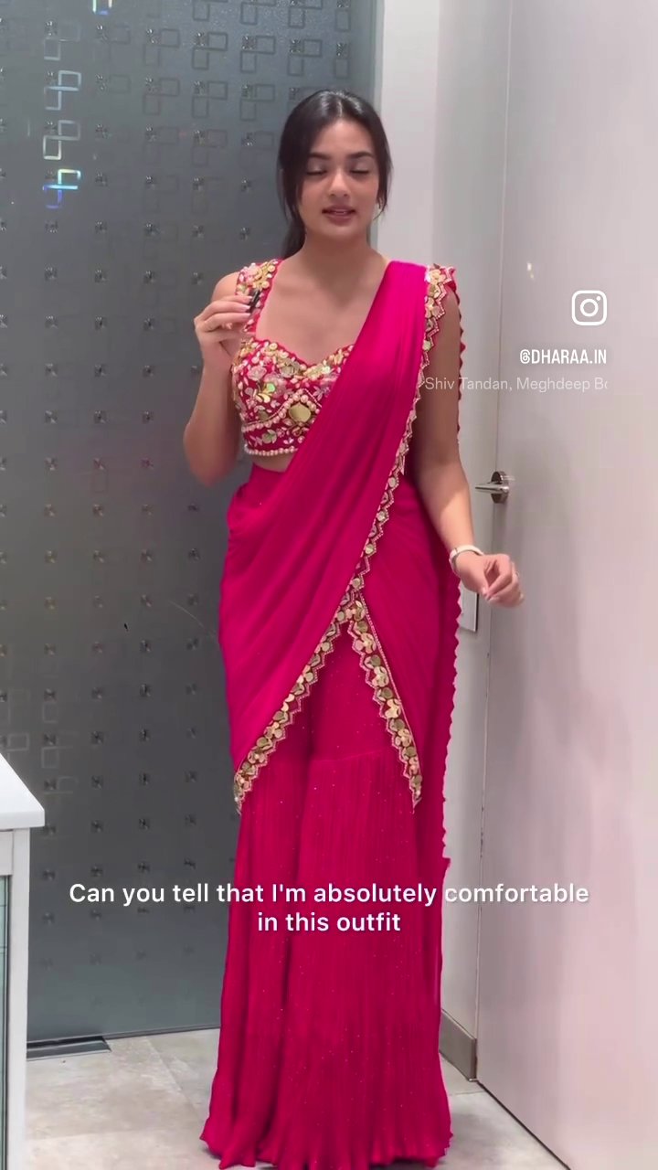 Embellished Pink Sharara Set