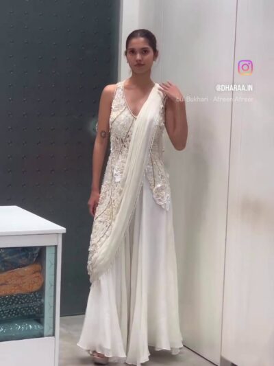 Embellished Pre-Draped Gown