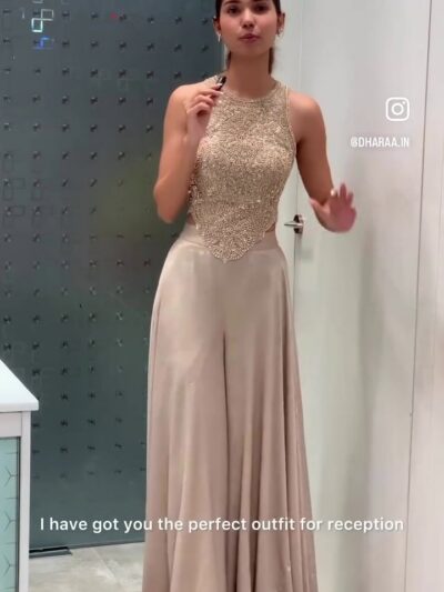 Embellished Top & Palazzo Pants Set