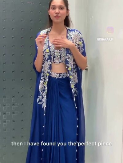 Embroidered Cape Palazzo Set