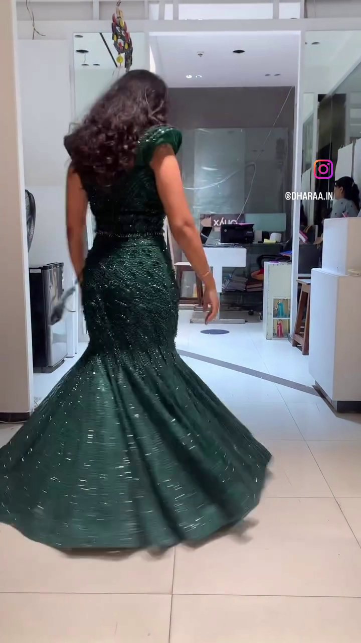 Emerald Beaded Gown - Image 2