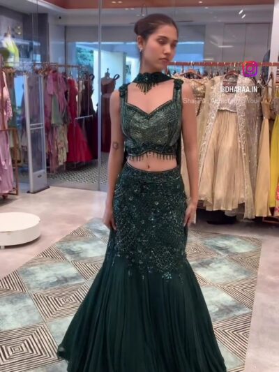Emerald Sequin Lehenga Set