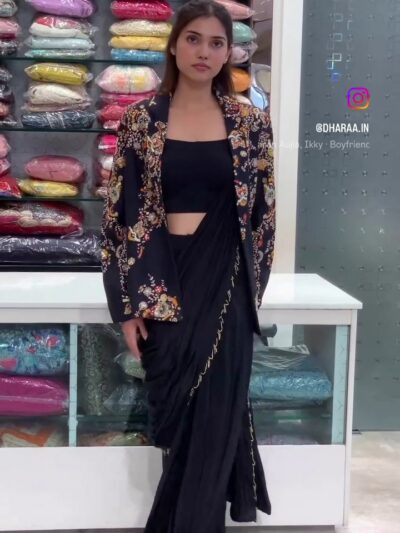 frame_0_Fusion_Draped_Saree_ Fusion Draped Saree Set