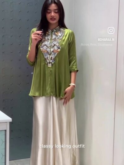 Olive Green Embroidered Tunic