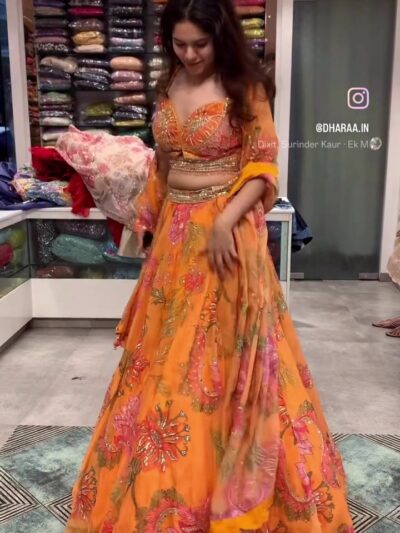 Frame 0 Orange Floral Leheng