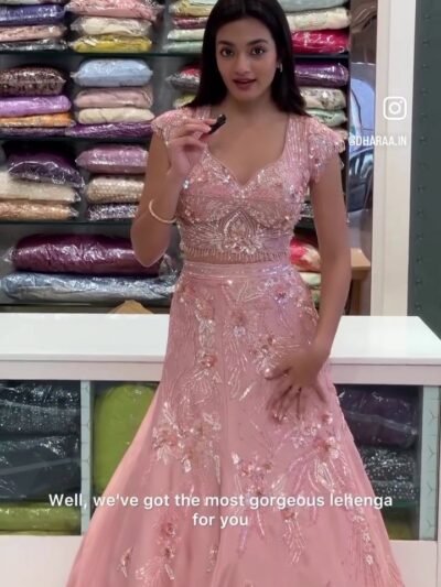 Pink Sequin Lehenga Set