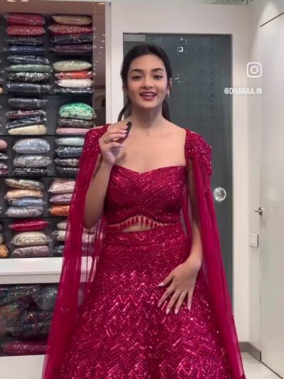 Radiant Pink Sequin Lehenga