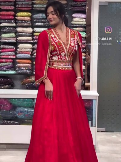 Frame 0 Red Embroidered Cape