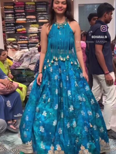 Frame 0 Teal Floral Fringe L