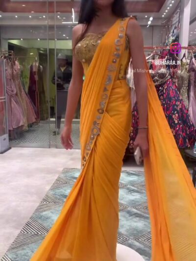 Yellow Embellished Saree