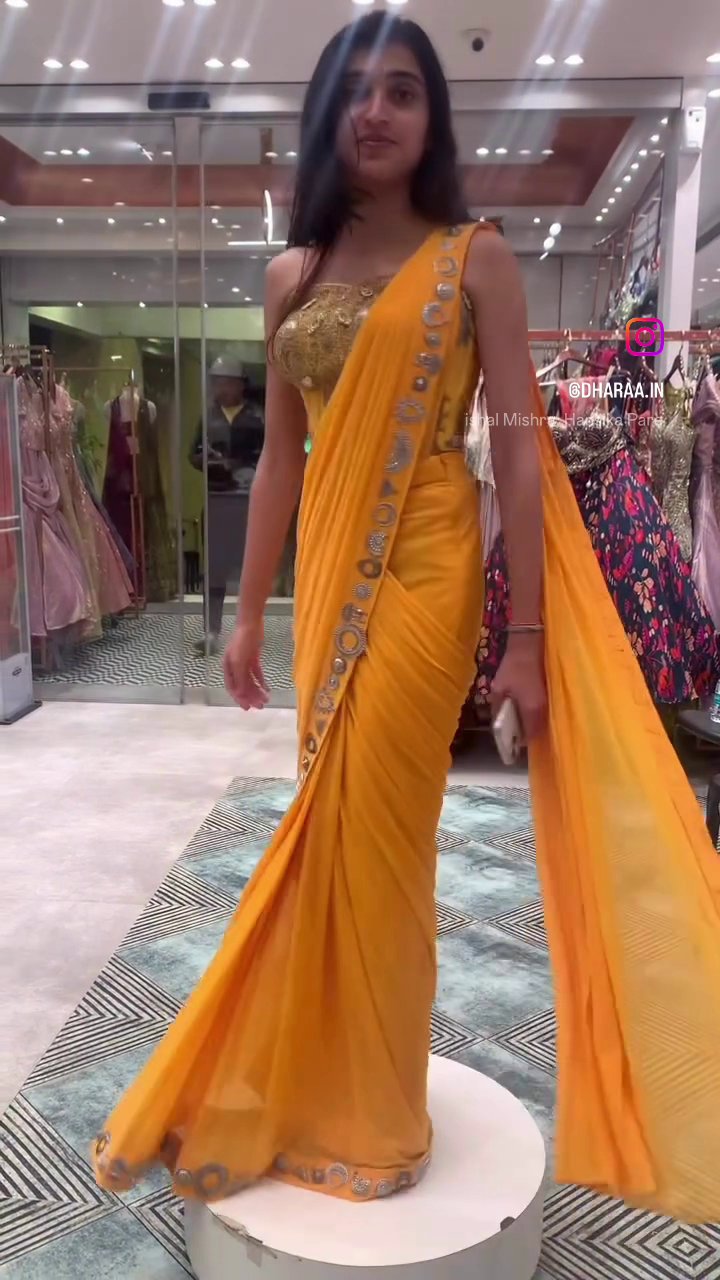 Yellow Embellished Saree