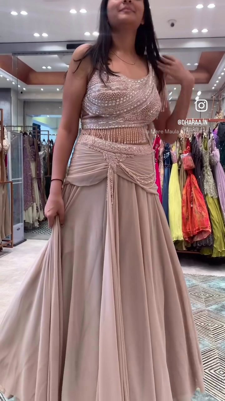 Beaded Draped Skirt Set - Image 2