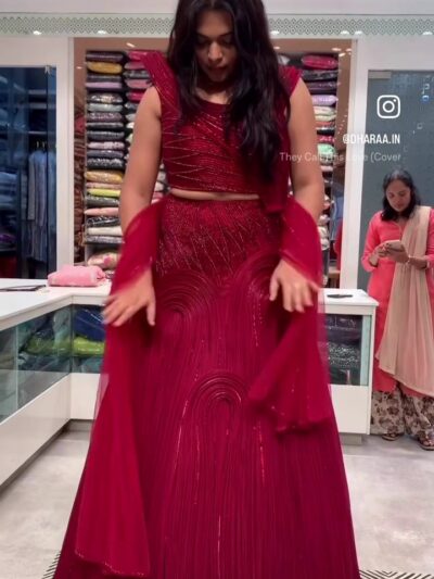 Crimson Embellished Lehenga Set