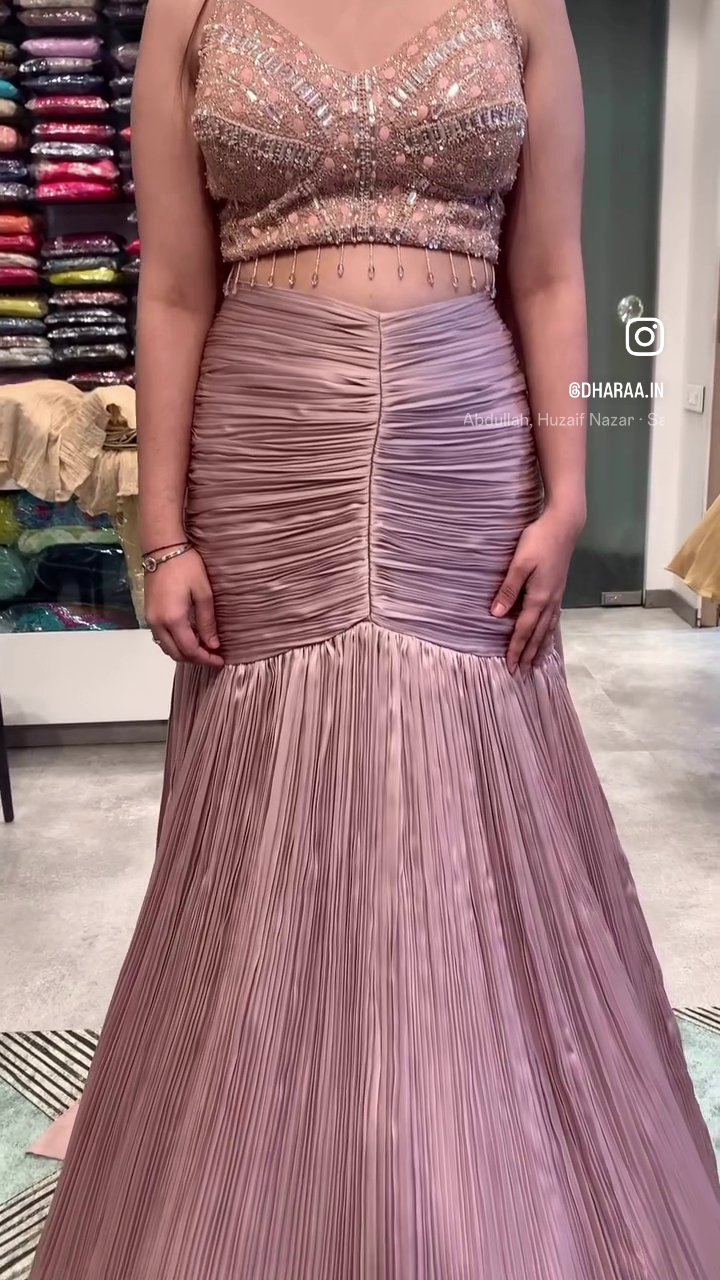 Embellished Crop Top & Ruched Skirt Set - Image 2