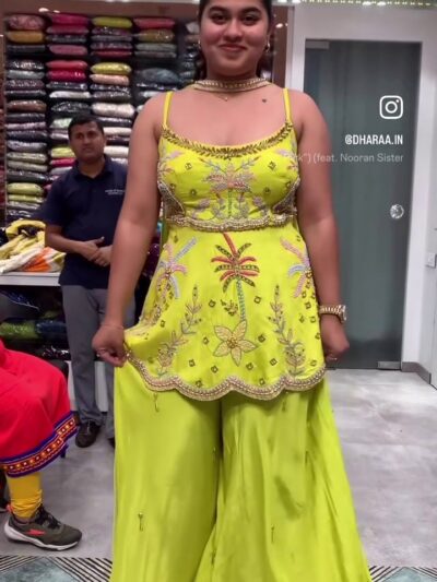 Frame 1 Lime Embroidered Pep