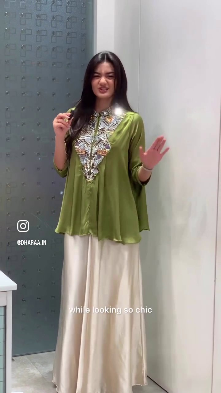 Olive Green Embroidered Tunic - Image 2