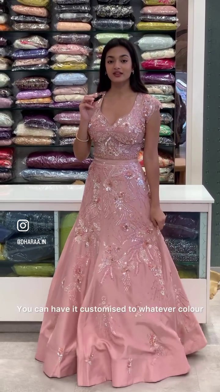 Pink Sequin Lehenga Set - Image 2
