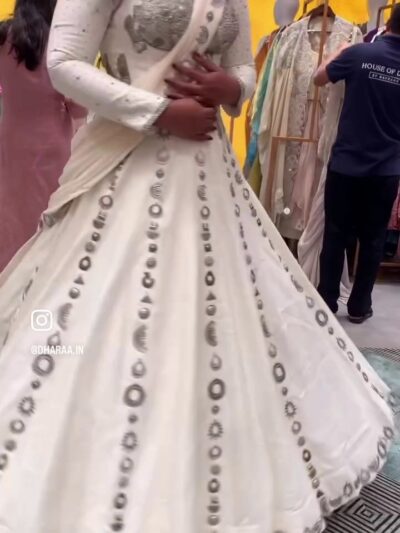 White Silver Embellished Gown