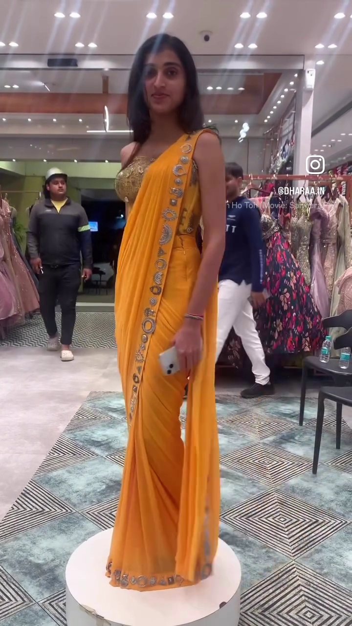 Yellow Embellished Saree - Image 2