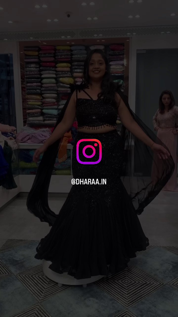 Black Embellished Cape Ensemble - Image 3