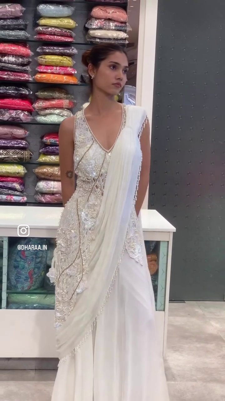 Embellished Pre-Draped Gown - Image 3