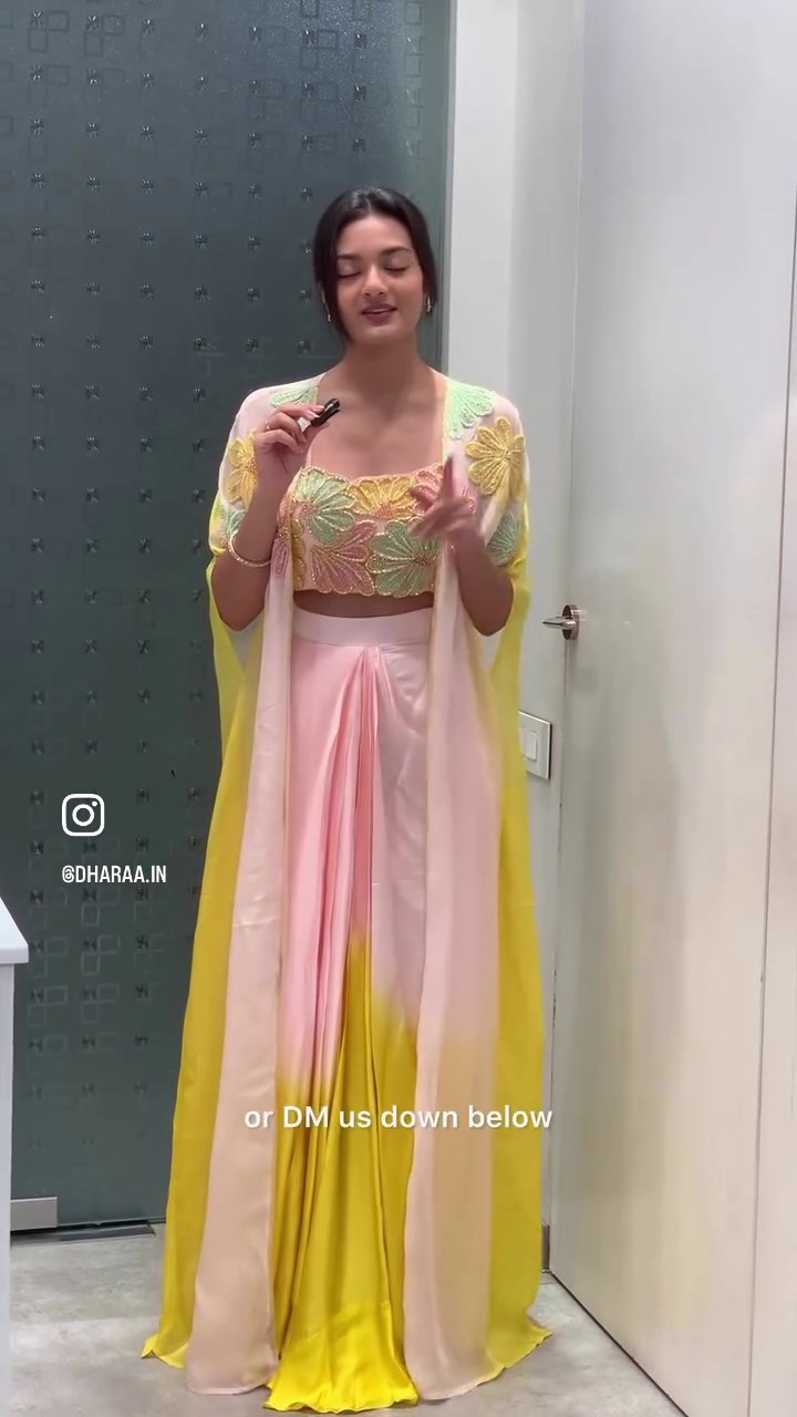 Embroidered Ombre Palazzo Set - Image 3