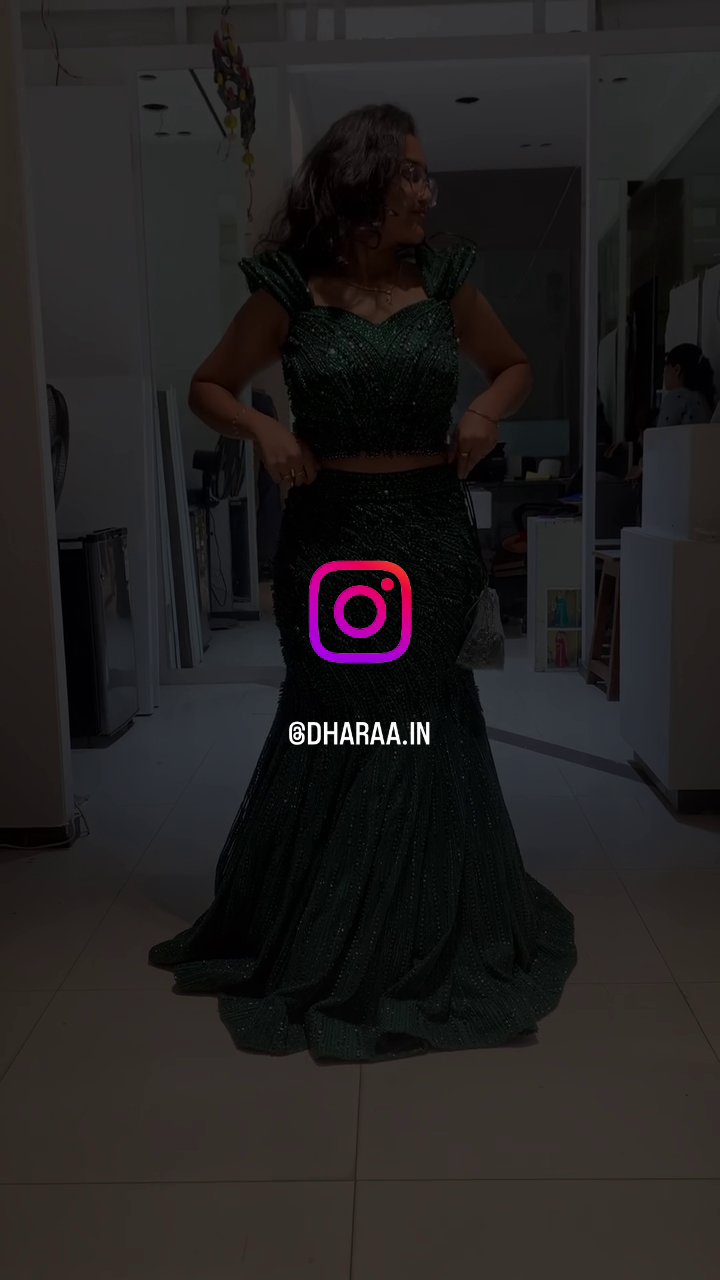 Emerald Beaded Gown - Image 3