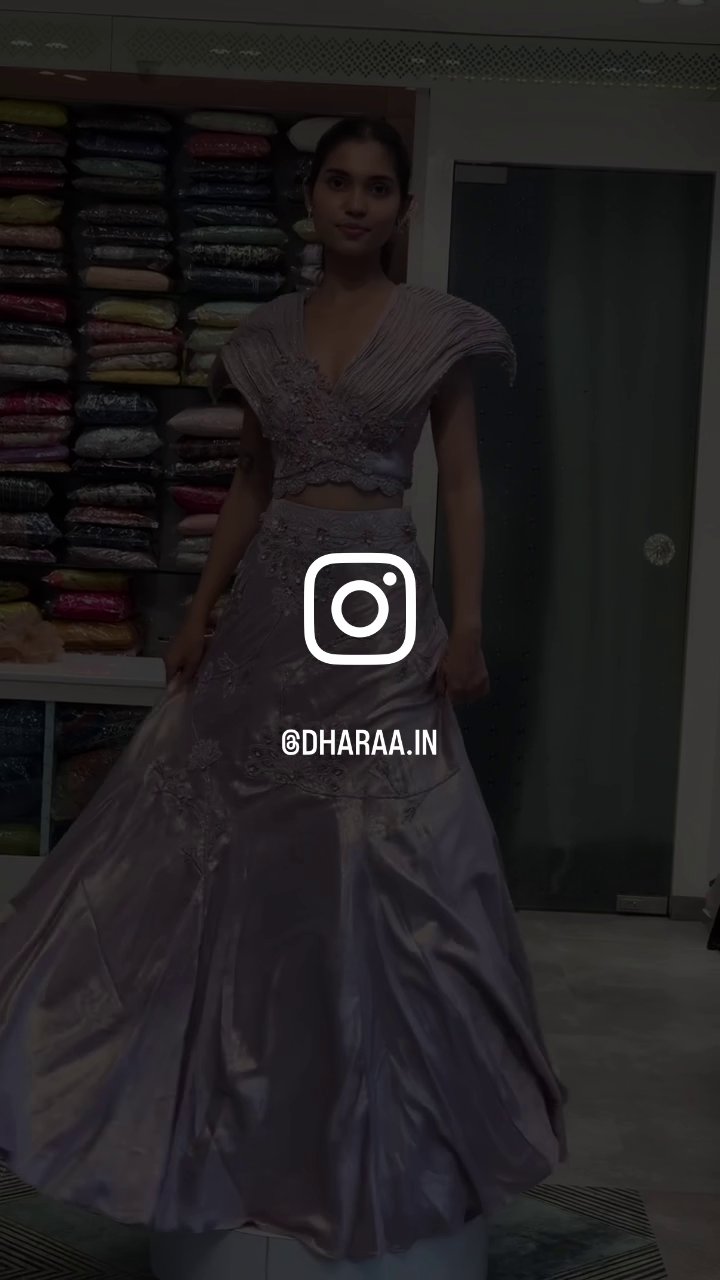 Lilac Draped Crop Skirt Set - Image 3